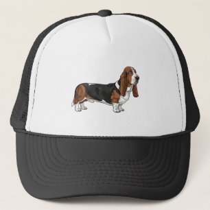 Basset hound trucker hat