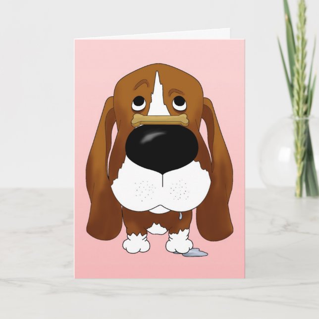 Basset Hound Valentine's Day Card (Front)
