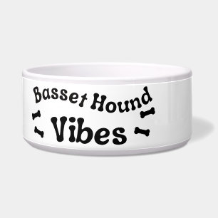 Basset Hound Vibes Ceramic Dog Bowl