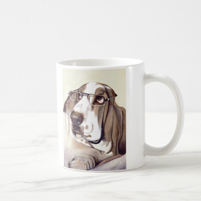 Basset Hound with "Do my eyes look big in these?" Coffee Mug (Right)