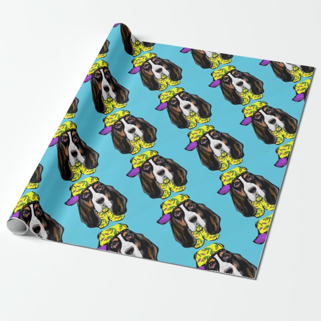 Basset Hound Wrapping Paper (Unrolled)