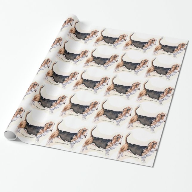 Basset Hound Wrapping Paper (Unrolled)