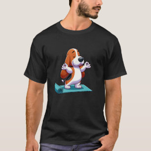 Basset Hound Yoga Dog Funny Meditation T-Shirt