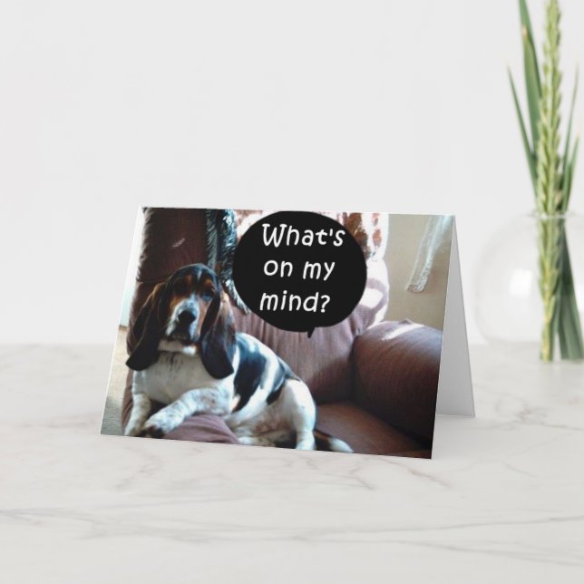 BASSET HOUND-YOU/ONLY YOU ARE ON MY MIND HOLIDAY CARD (Front)