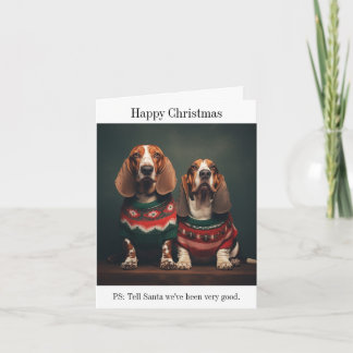 Basset Hounds Bonne carte de Noël