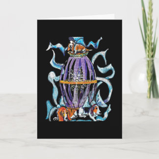 Basset Hounds & Bows - Plain Card