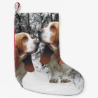 Basset Hounds in the Snowy Woods