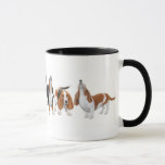 Basset Hounds Ringer Mug<br><div class="desc">Original fine art design of a howling tricolored Basset hound by designer Carolyn McFann on quality cards,  stationery,  clothing & other great gifts for dog lovers.</div>