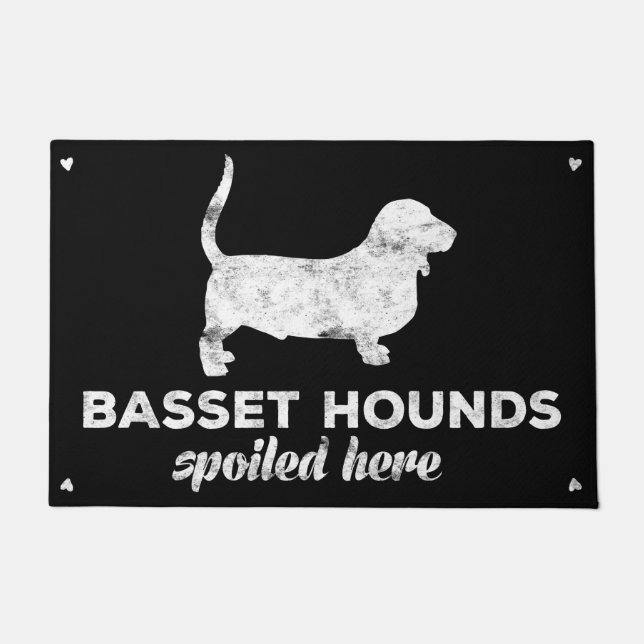 Basset Hounds Spoiled Here Doormat (Front)