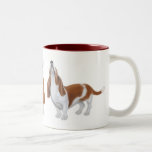 Basset Hounds Two Tone Mug<br><div class="desc">Original fine art design of three different Basset hounds by illustrator/designer Carolyn McFann on a quality two tone coffee mug for dog lovers.</div>