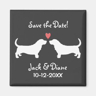Basset Hounds Wedding Save the Date Magnet