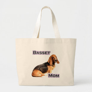 Basset Mom 4 Large Tote Bag