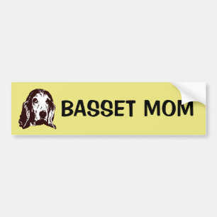 Basset Mom Bumper Sticker