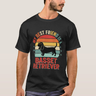 Basset Retriever Retro Sunset Dog T-Shirt