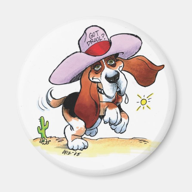 Basset s'est fait drool ? Aimant moyen (Devant)