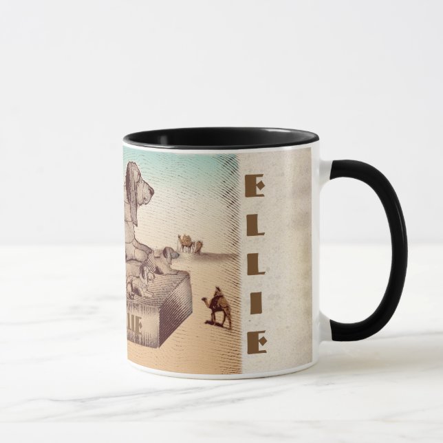 Basset Sphinx Mug - Customizable (Right)