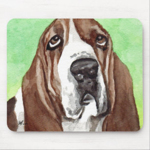 Basset Watercolor Mouse Pad