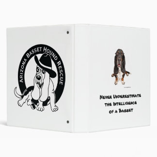 Basset with Glasses, Never Underestimate the In... Binder