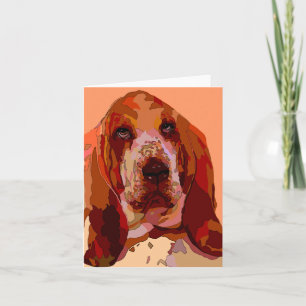 Bassett en couleurs vives Cartes de voeux