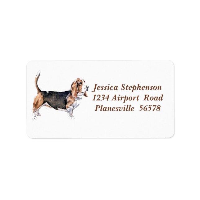 Bassett Hound address label (Front)