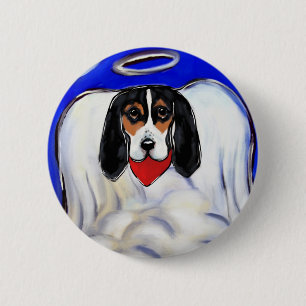 Bassett Hound Angel 2 Inch Round Button