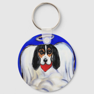 Bassett Hound Angel Keychain