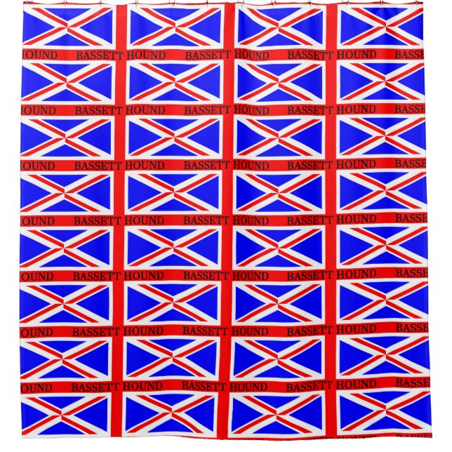 bassett hound name on flag (Front)