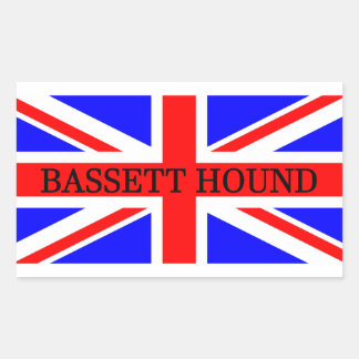 bassett hound name on flag sticker