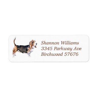 Bassett Hound Return Address Label