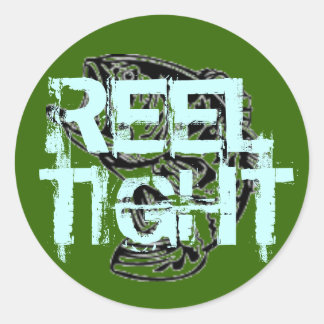 BASSFISH2, REEL , TIGHT CLASSIC ROUND STICKER