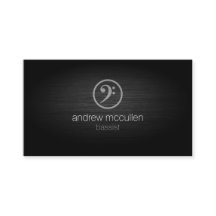 Bassist  Bass Clef Icon Brushed Metal Musician