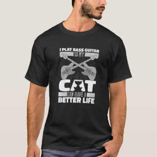 Bassist Cat  Guitarist Musician Bass Guitar T-Shirt