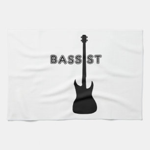 Bassist Silhouette Kitchen Towel