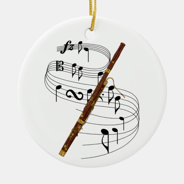 Bassoon Ceramic Ornament (Front)