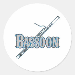 Bassoon Classic Round Sticker