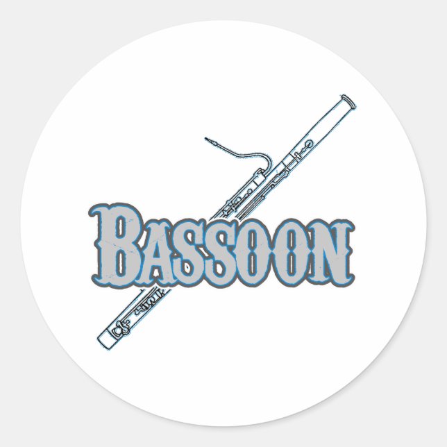 Bassoon Classic Round Sticker (Front)