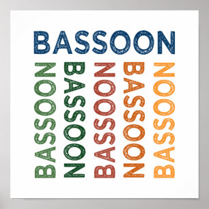 Bassoon Colourful Poster