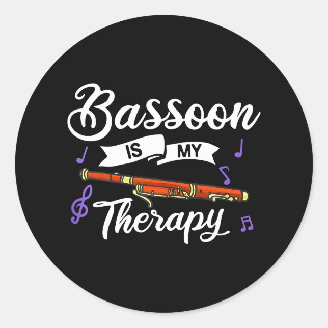 Bassoon Instrument Bassoonist Player Classic Round Sticker (Front)