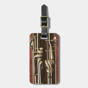 Bassoon Keys on Dark Red Customizable Luggage Tag