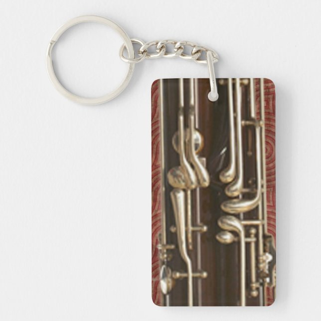 Bassoon Keys on Dark Red Keychain (Front)