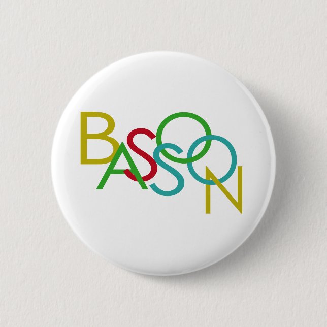 BASSOON letters 2 Inch Round Button (Front)