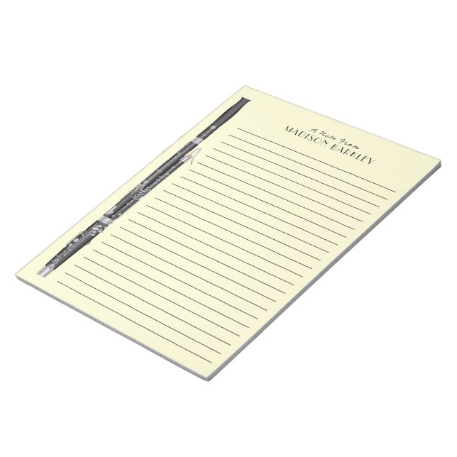 Bassoon Musician Music Teacher Woodwind Notepad (Angled)