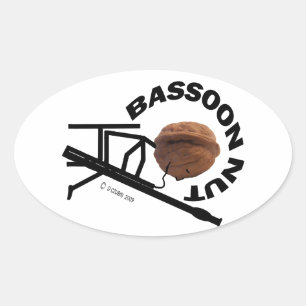 Bassoon Nut Oval Sticker