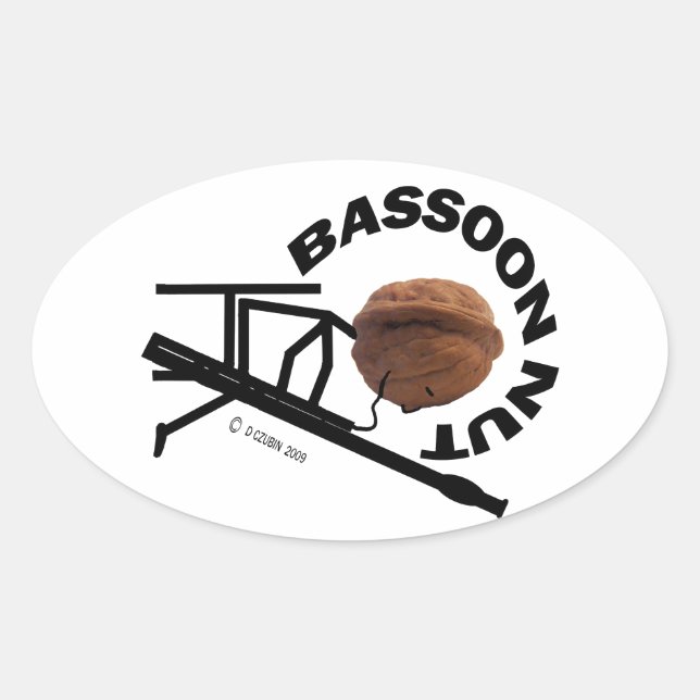Bassoon Nut Oval Sticker (Front)