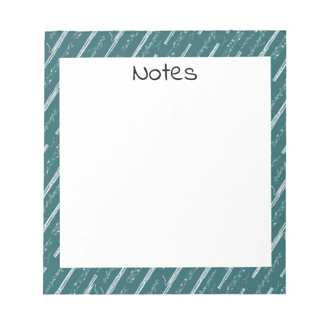Bassoon Pattern Musician Gift Customizable Notepad (Front)
