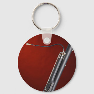 Bassoon Picture on Red Background Keychain