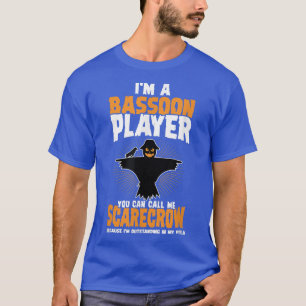 Bassoon Player Scarecrow Halloween Costume 443 T-Shirt