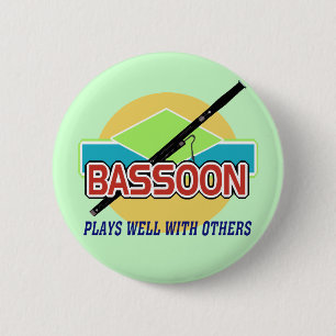Bassoon Plays Well 2 Inch Round Button