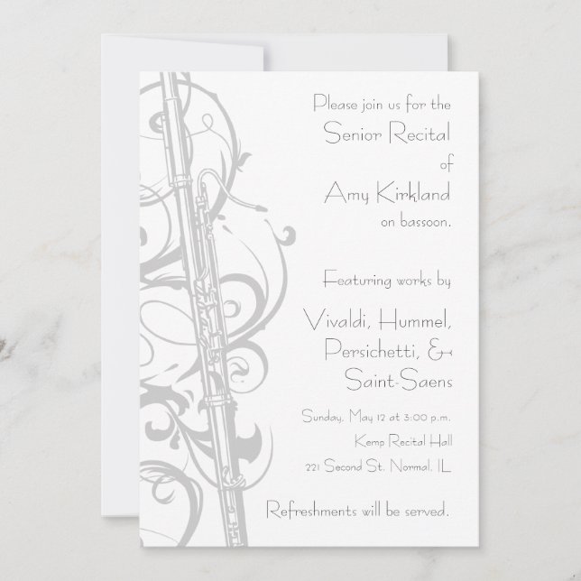 Bassoon Recital Invitation (Front)