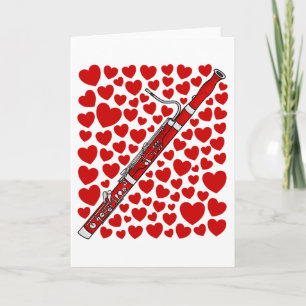 Bassoon With Hearts Valentines Anniversary Card
